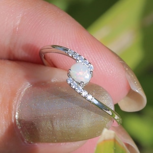 Opal Silver Ring, Silver Ring, Australian Opal Ring, Ring For Women