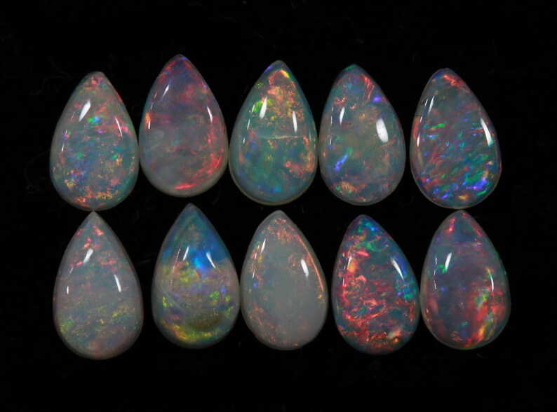 3 X 5 MM Pears Original Australian Opal Opal Lot All Size Flashy Multi Fire Australian Fire Opal Cabochon Calibrated Opal Wholesale Lot