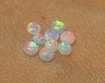 2 MM Round Multi Fire Australian Opal Cabochon Natural Opal Stones Loose Gemstones For Ring & Jewelry Making