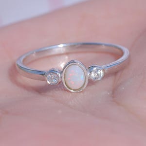 Opal Silver Ring, Silver Ring, Australian Opal Ring, Ring For Women