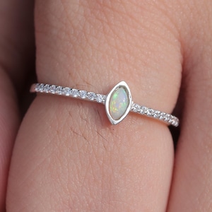 Opal Silver Ring, Silver Ring, Australian Opal Ring, Ring For Women