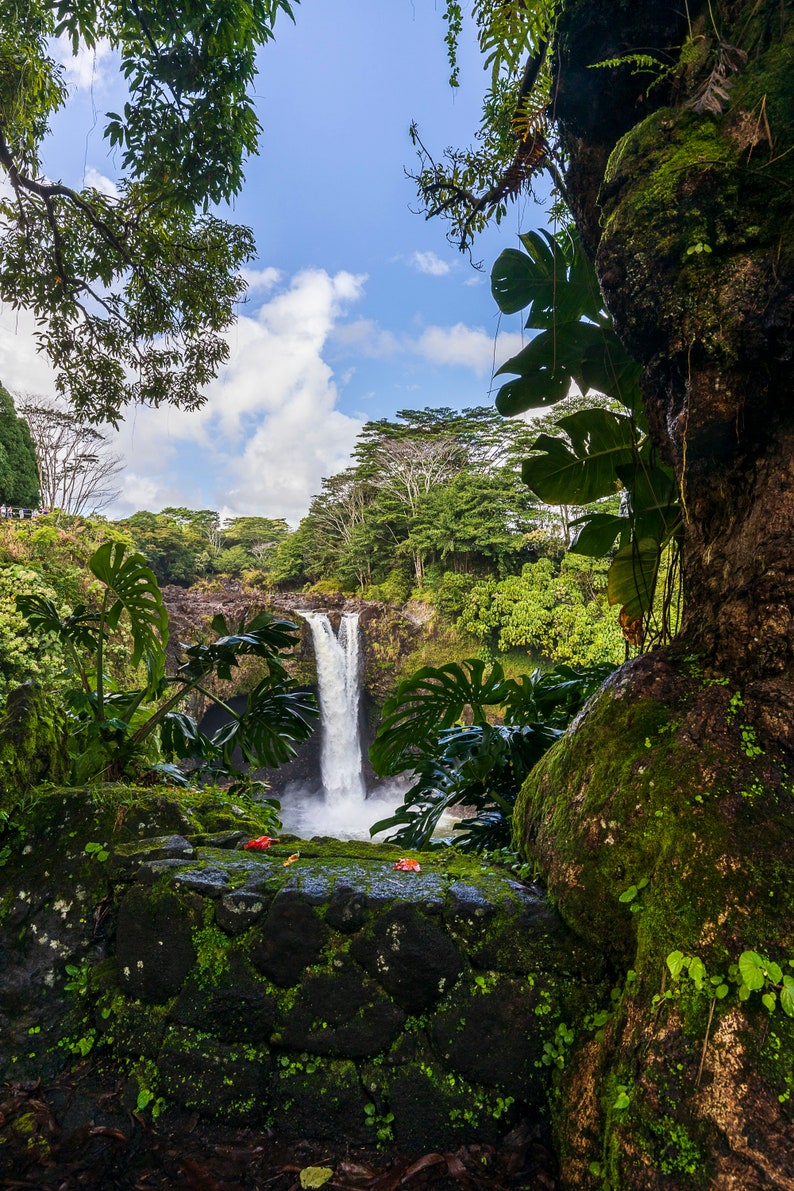 Rainbow Falls Kona Hawaii Photo Canvas Print Metal Print Etsy