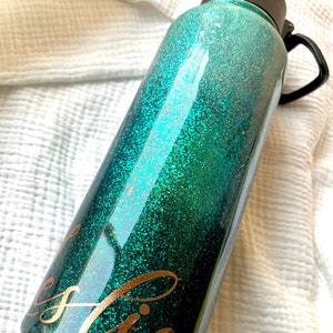 Emerald green glitter tumbler, Ombre glitter tumbler, custom wedding tumbler, personalized glitter tumbler, custom coffee tumbler, christmas