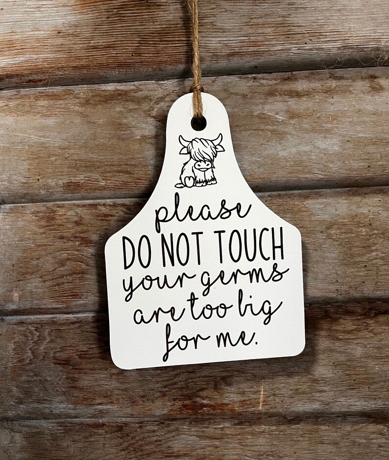 Cow Ear Tag Baby Germ Sign, Stroller Car Seat Tag, Baby Shower Gift, - Etsy