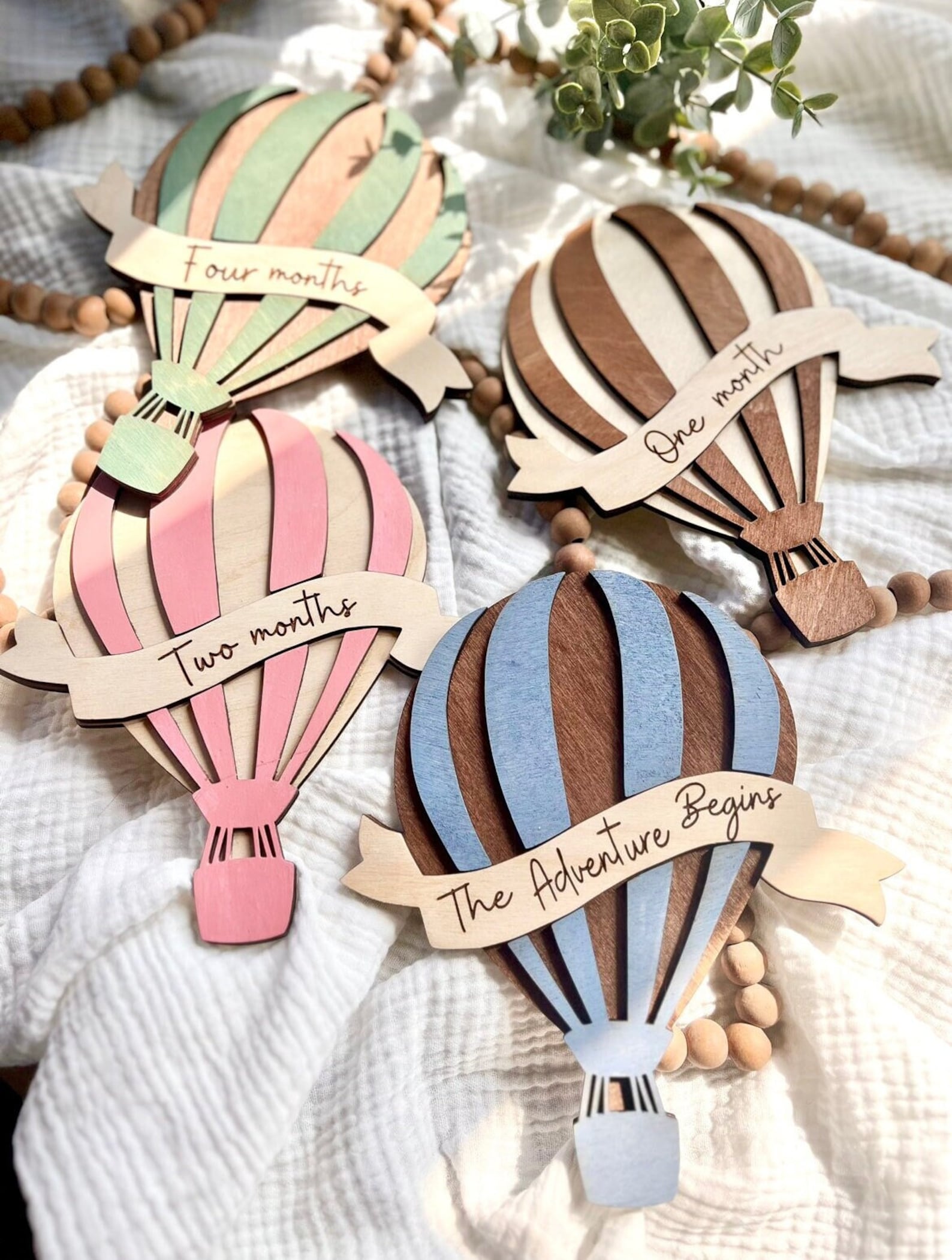 Baby Monthly Milestone Sign | Hot Air Balloon Nursery Decor | First ...