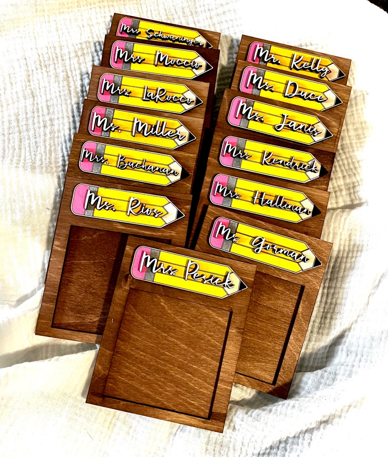 Teacher gift, End of year Gift, Sticky note holder, personalized teacher gift, Teacher Appreciation Gift, Desk organization, classroom decor image 4