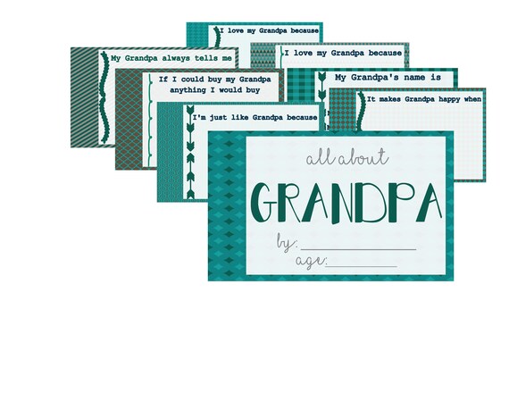Download All About Grandpa Book Fathers Day Gift Instant Download Etsy
