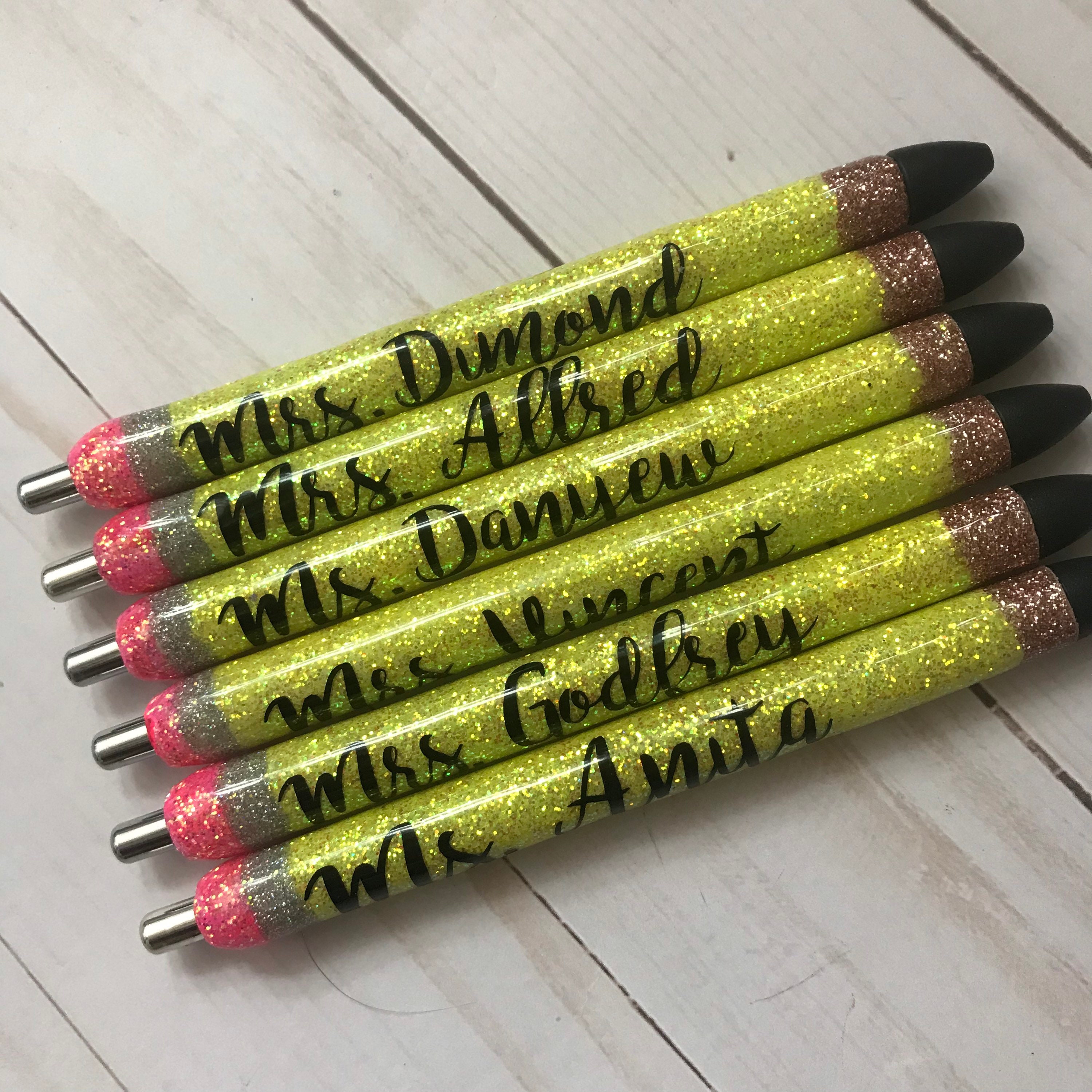 Personalized Teacher Pencil Glitter PEN Teacher Appreciation Etsy