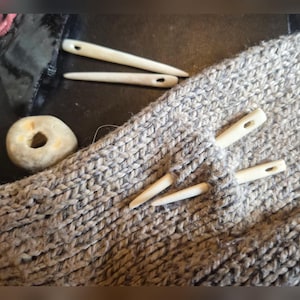 Prehistoric style Bone Needles - Set of two