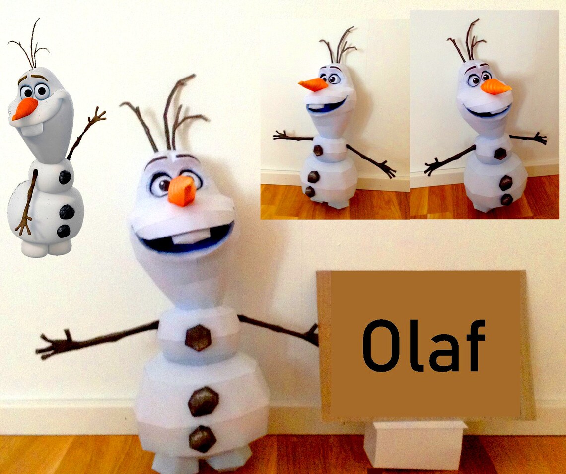 olaf papercraft diy 3d pdf template printable paper model