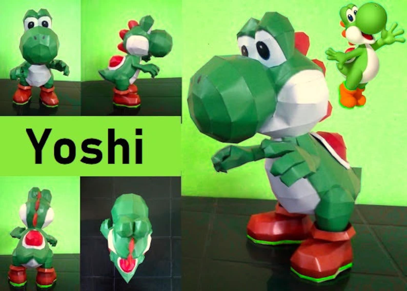 Yoshi Papercraft DIY 3D PDF Template Printable 2021 Super Etsy