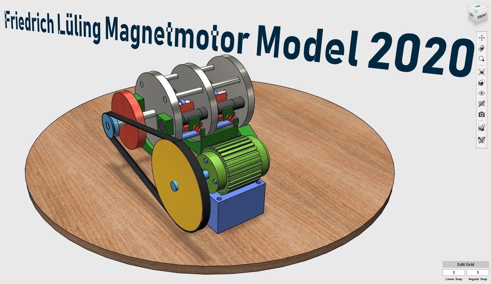 Muammer Yildiz Magnet Motor Free Energy Generator 3D ModelSTL STEP DWG 2020 