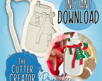 Milk for Santa Cookie Stamp and Cutter: STL File (Instant Download)