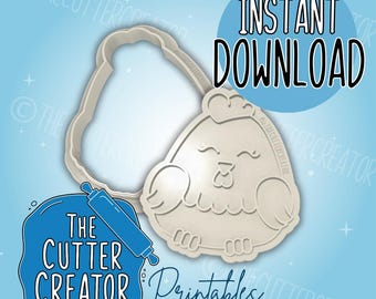Sello de galleta de pollo: Animal de granja - Archivo STL - Descarga instantánea - Cortadores de galletas imprimibles