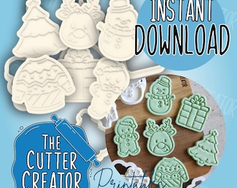 Mini Christmas Cookie Stamps and Cutters: STL File (Instant Download)