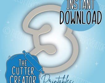 Number 1: Cookie Shape - STL File Instant Download - Printable Cookie Cutters
