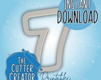 Number 7: Cookie Shape - STL File Instant Download - Printable Cookie Cutters