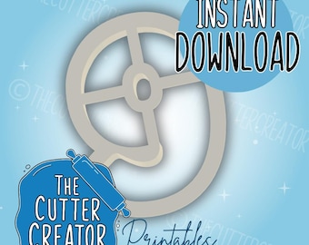 Number 9: Cookie Shape - STL File Instant Download - Printable Cookie Cutters
