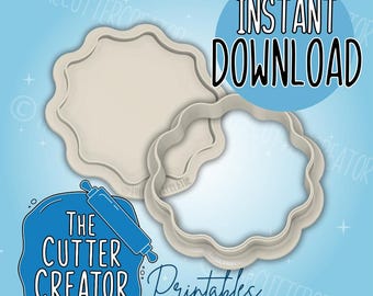 Cortador de galletas con forma de círculo ondulado: Archivo STL con forma de galleta moderna (descarga instantánea)