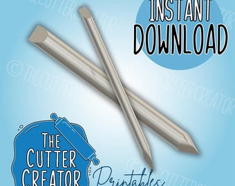 Scraper Scribe Sticks for Cookie Decorating - STL File Instant Download - Printable Cookie Cutters