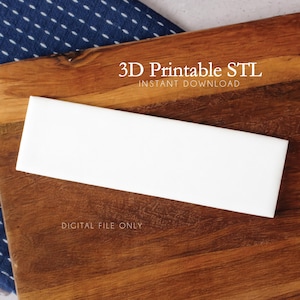 Długa, prostokątna foremka do ciastek: Nowoczesny plik STL w kształcie ciasteczka (natychmiastowe pobranie)