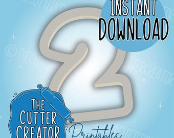 Number 2: Cookie Shape - STL File Instant Download - Printable Cookie Cutters