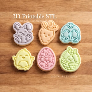 Mini Easter Cookie Stamps and Cutters: STL File (Instant Download), Cookie Decorating