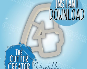 Number 4: Cookie Shape - STL File Instant Download - Printable Cookie Cutters