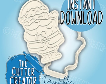 Santa Claus Cookie Stamp and Cutter: STL File (Instant Download)