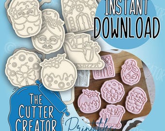 Mini Christmas Cookie Stamps and Cutters: STL File (Instant Download)