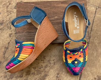 Leather Wedges~Colorful Wedges~Zapatos Mexicanos de Piel