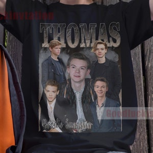 Thomas Brodie Sangster Shirt T-shirt Unisex Cotton Vintage 90&#39;s Graphic Tee Unisex Crewneck Shirt