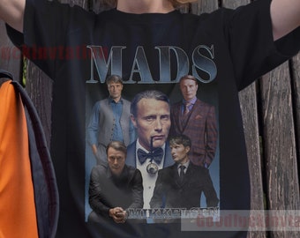 Mads Mikkelsen Shirt T-shirt Unisex Cotton Vintage 90's Graphic Tee Unisex Crewneck Shirt
