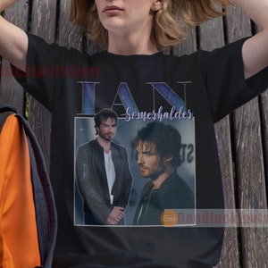 Ian Somerhalder Chemise T-shirt Unisexe Coton vintage 90&#39;s Graphic Tee Unisexe Crewneck Shirt