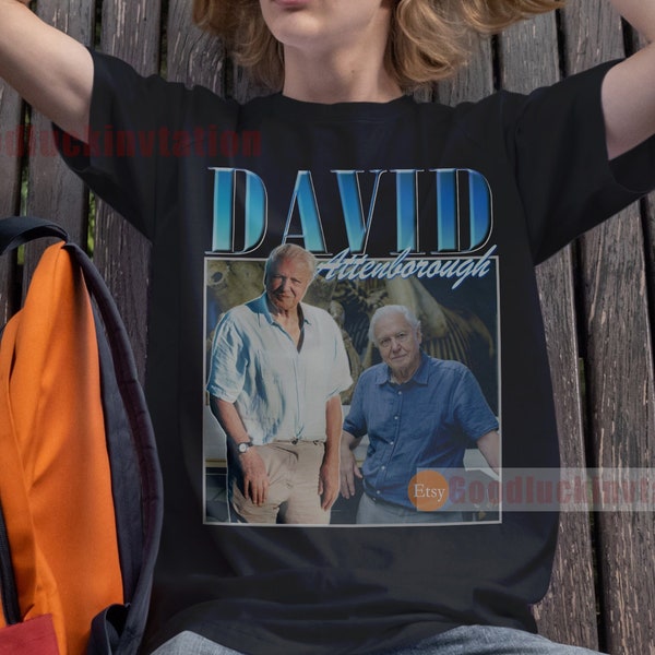 David Attenborough Shirt T-shirt Unisex Cotton Vintage 90's Graphic Tee Unisex Crewneck Shirt