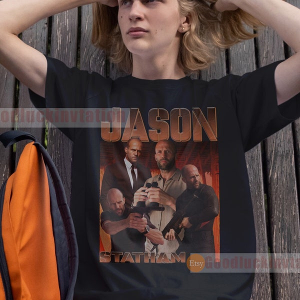 Jason Statham Shirt T-shirt Unisex Cotton Vintage 90's Graphic Tee Unisex Crewneck