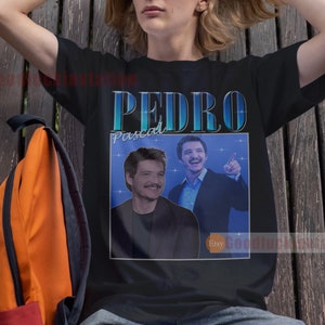 Pedro Pascal Shirt T-shirt Unisex Cotton Vintage 90's Graphic Tee Unisex Crewneck Shirt
