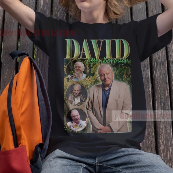 David Attenborough  Shirt Sir David Attenborough  T-shirt Unisex Cotton Vintage 90's Graphic Tee Unisex Crewneck Shirt