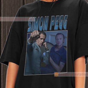 Simon Pegg Shirt T-shirt Unisex Cotton Vintage 90&#39;s Graphic Tee Unisex Crewneck Shirt