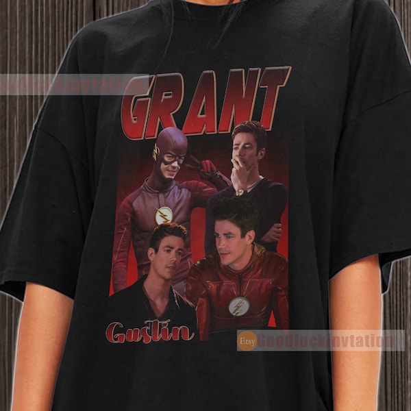 Grant Gustin Shirt T-shirt Unisex Cotton Vintage 90's Graphic Tee Unisex Crewneck Shirt