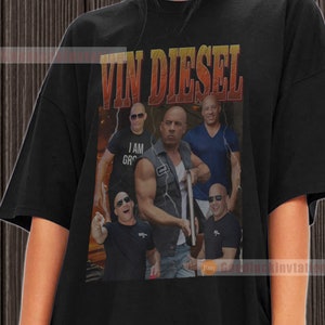 Vin Diesel Shirt T-shirt Unisex Cotton Vintage 90&#39;s Graphic Tee Unisex Crewneck Shirt