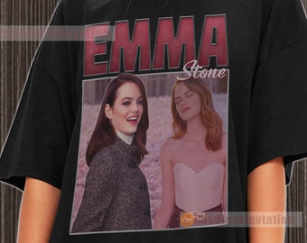 Maglietta Emma Stone Maglietta unisex in cotone Maglietta grafica vintage anni '90 Maglietta girocollo unisex Active