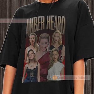Amber Heard Shirt T-shirt Unisex Cotton Vintage 90&#39;s Graphic Tee Unisex Crewneck Shirt