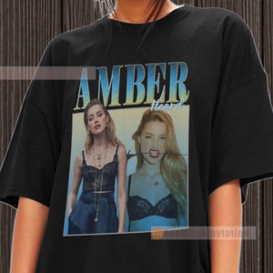 Amber Heard Shirt T-shirt Unisex Cotton Vintage 90&#39;s Graphic Tee Unisex Crewneck Shirt