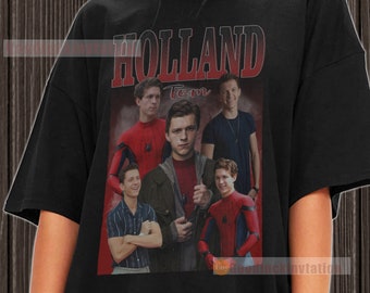 Tom Holland Shirt T-shirt Unisex Cotton Vintage 90's Graphic Tee Unisex Crewneck Shirt