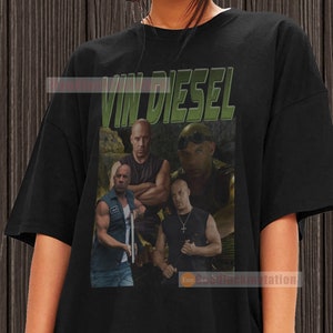 Vin Diesel Shirt T-shirt Unisex Cotton Vintage 90&#39;s Graphic Tee Unisex Crewneck Shirt