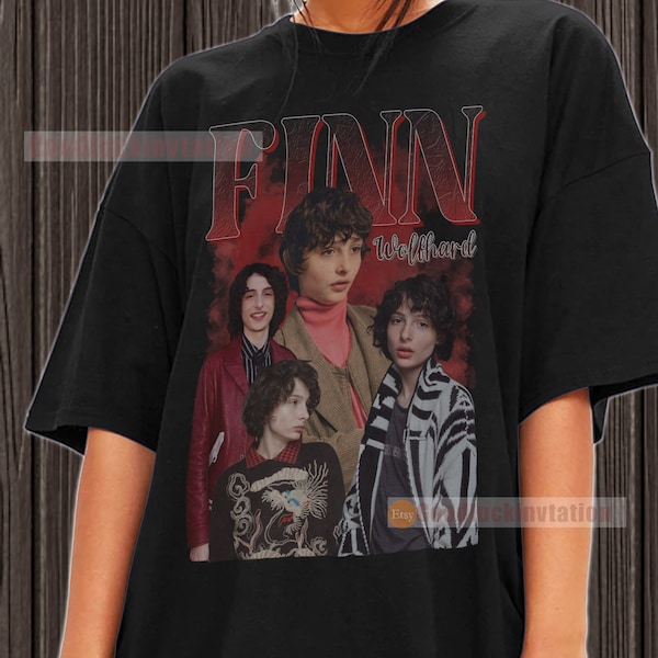 Finn Wolfhard Shirt T-shirt Unisex Cotton Vintage 90's Graphic Tee Unisex Crewneck Shirt