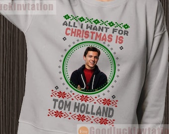 Tom Holland Sweater, Tom Holland Hoodie, Sweatshirt Shirt T-shirt Unisex Cotton Vintage 90's Graphic Tee Unisex Crewneck Shirt