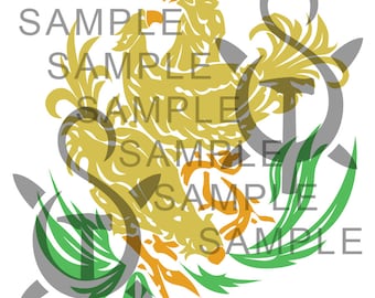 Birds Feasting on Greens PNG