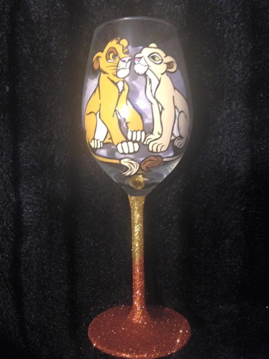 Lion King Handpainted Wine Glasses Etsy